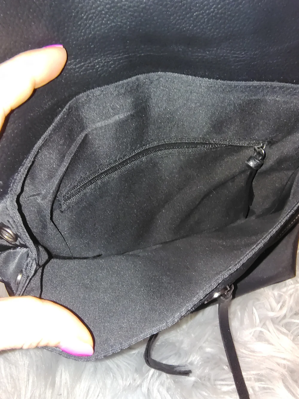 Botkier New York Trigger Mini Backpack Purse Bag Polyester Faux Leather Black